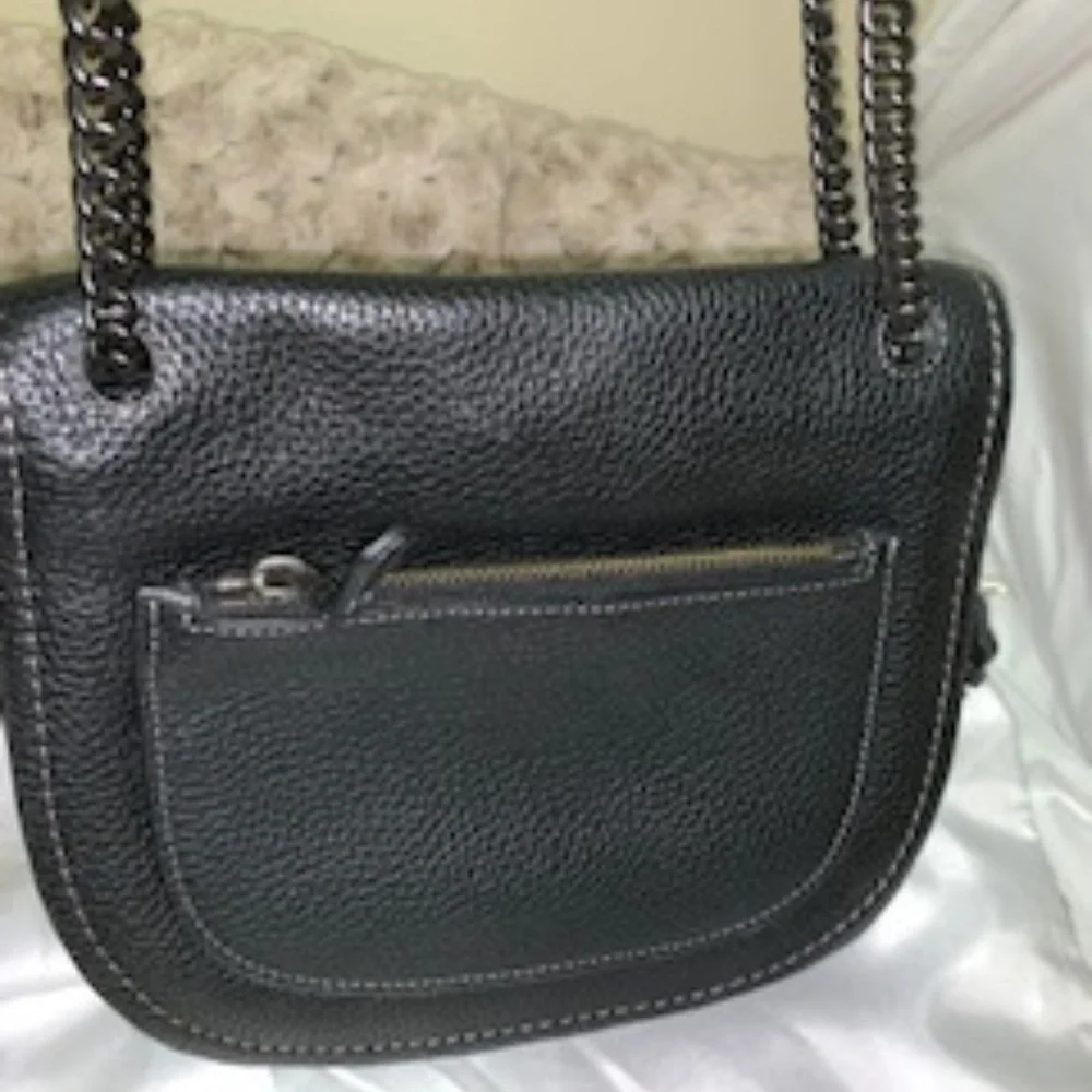 Black Coach SHADOW‎ crossbody in pebble leather